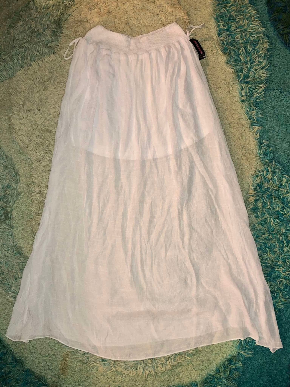 Poetry White Layered Maxi Skirt - Sheer Lightweight Style